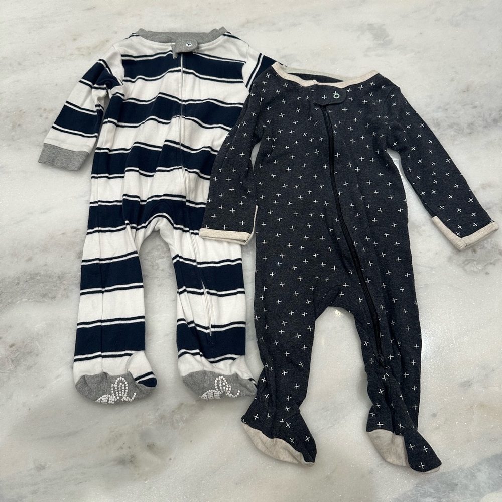 Two footies footed pajamas size 3-6 months